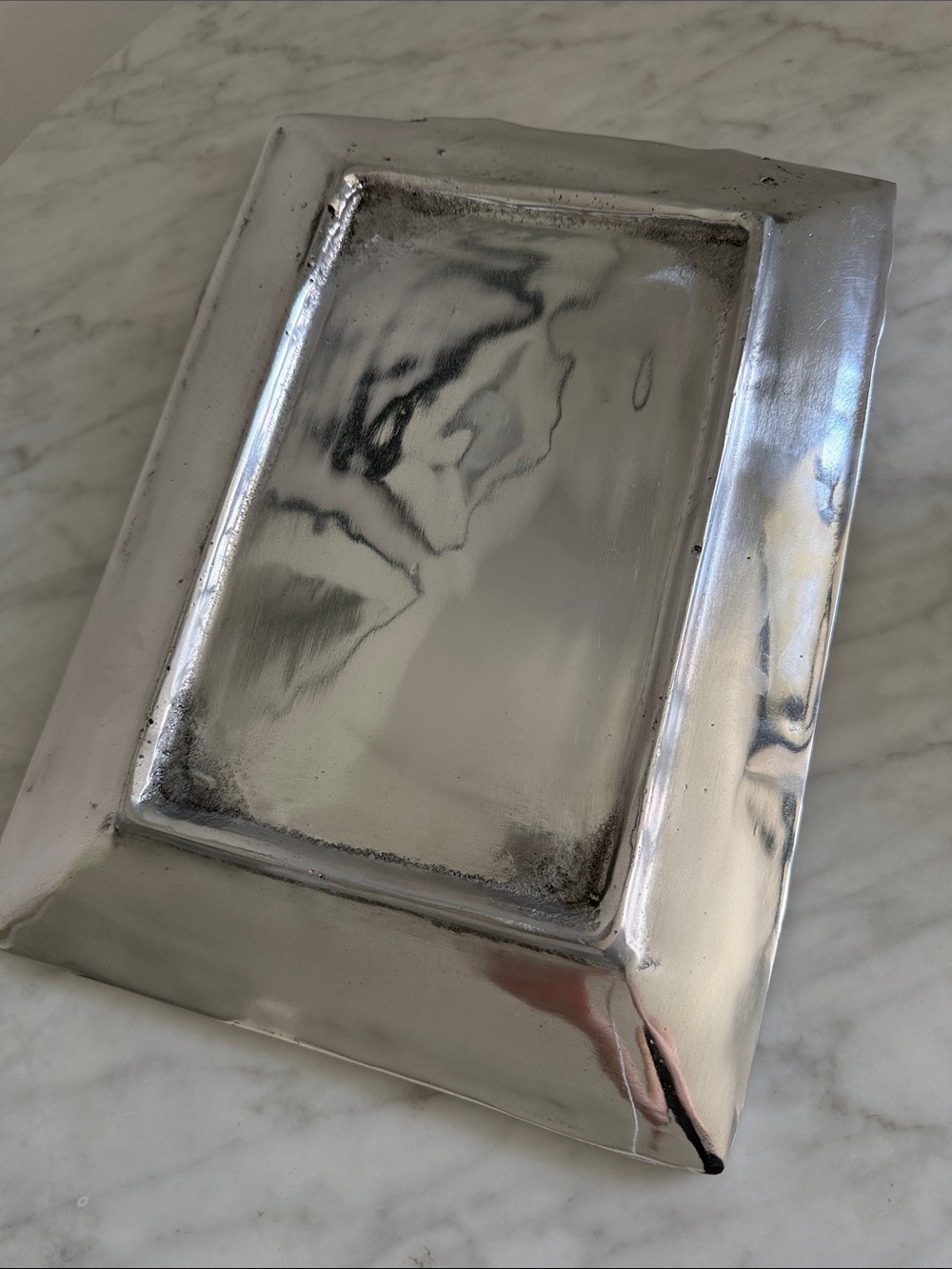 Vintage High Polished Pewter Tray by artist Beverly Zimmer - Picture 2 of 3